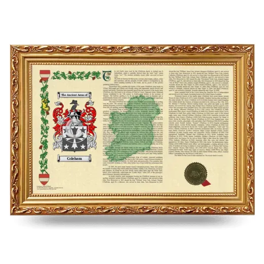Coleham Armorial Landscape Framed - Gold