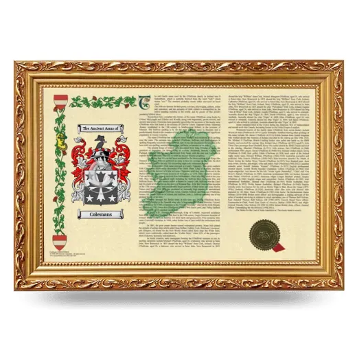 Colemans Armorial Landscape Framed - Gold