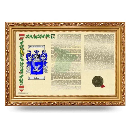 Colon. Armorial Landscape Framed - Gold