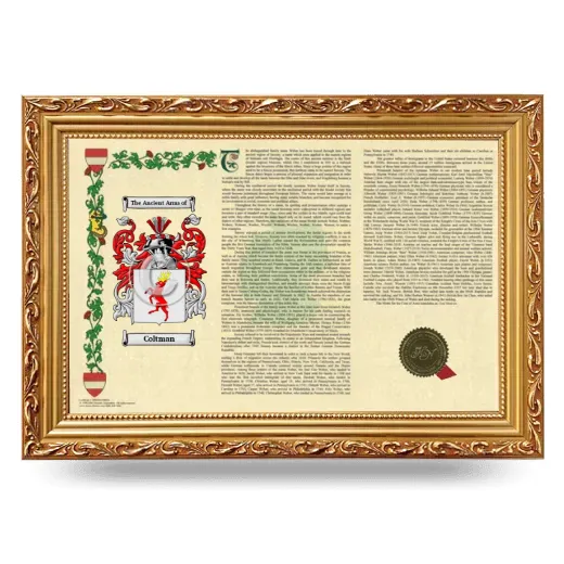 Coltman Armorial Landscape Framed - Gold