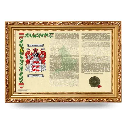 Combest Armorial Landscape Framed - Gold