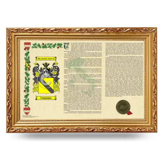 Compagno Armorial Landscape Framed - Gold