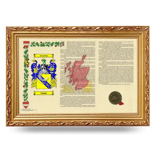 Comry Armorial Landscape Framed - Gold