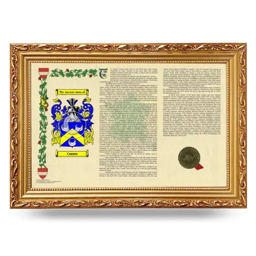 Comte Armorial Landscape Framed - Gold