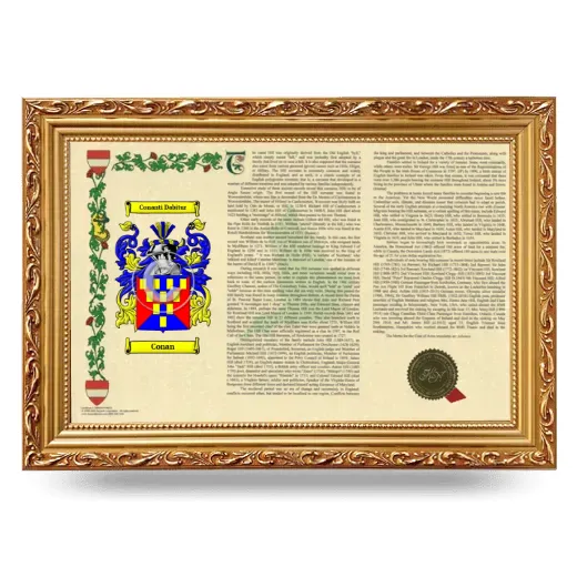Conan Armorial Landscape Framed - Gold
