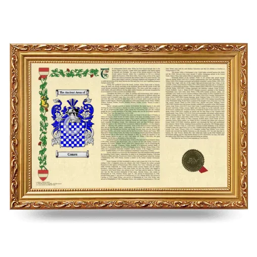 Cones Armorial Landscape Framed - Gold