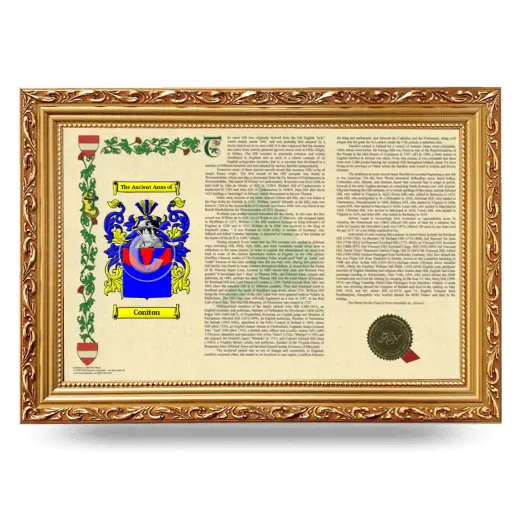 Coniton Armorial Landscape Framed - Gold