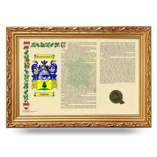 Constens Armorial Landscape Framed - Gold