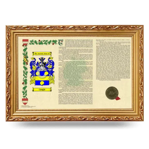 Coogle Armorial Landscape Framed - Gold