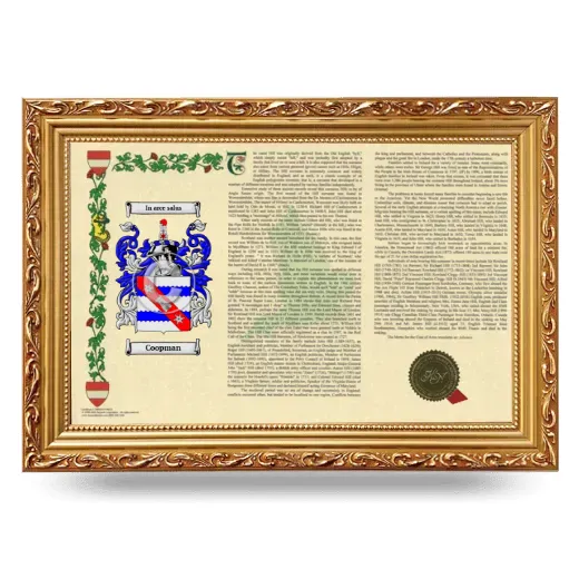 Coopman Armorial Landscape Framed - Gold