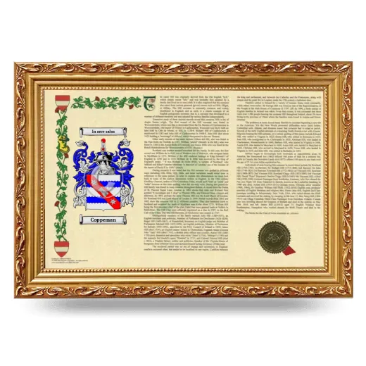 Coppeman Armorial Landscape Framed - Gold