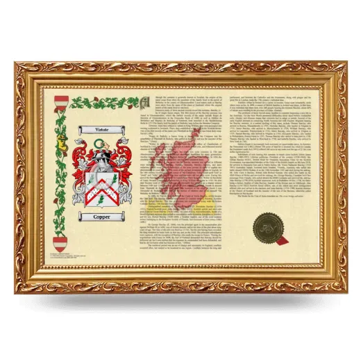 Copper Armorial Landscape Framed - Gold