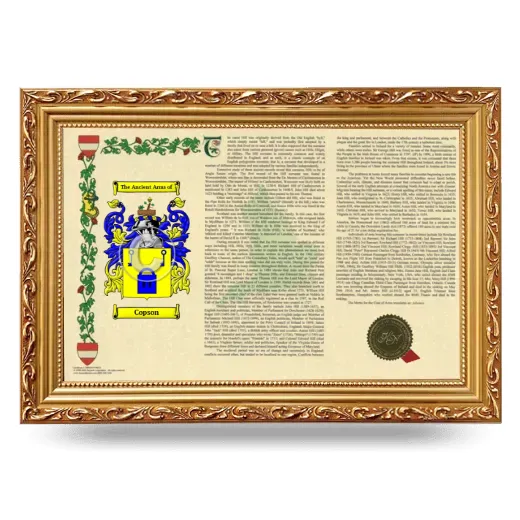 Copson Armorial Landscape Framed - Gold