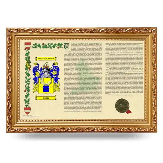 Copsy Armorial Landscape Framed - Gold