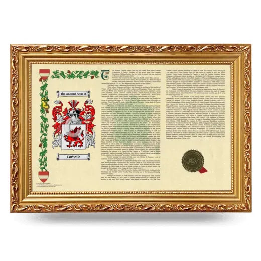 Corbeile Armorial Landscape Framed - Gold