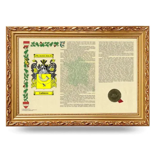 Corbieres Armorial Landscape Framed - Gold