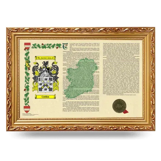 Cordan Armorial Landscape Framed - Gold