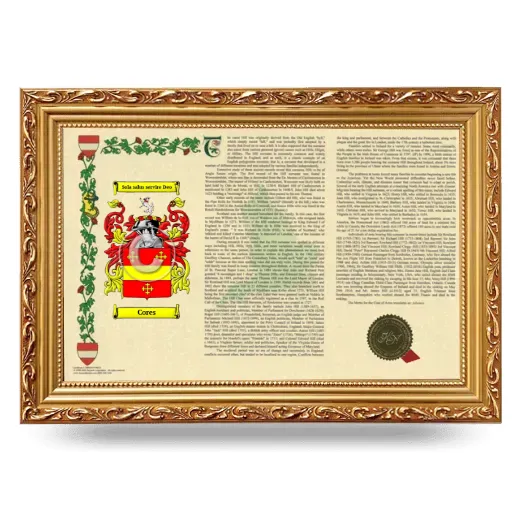 Cores Armorial Landscape Framed - Gold