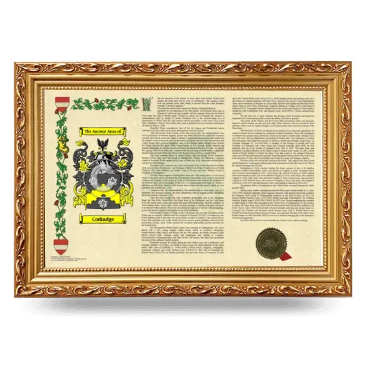 Corkadge Armorial Landscape Framed - Gold