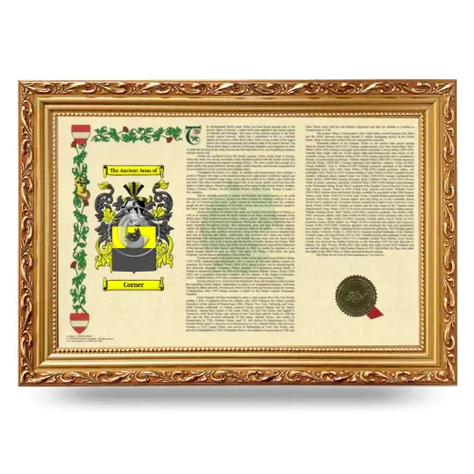 Corner Armorial Landscape Framed - Gold