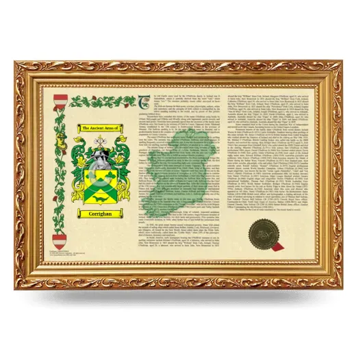 Corrighan Armorial Landscape Framed - Gold
