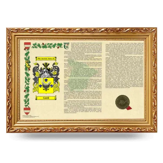 Corril Armorial Landscape Framed - Gold