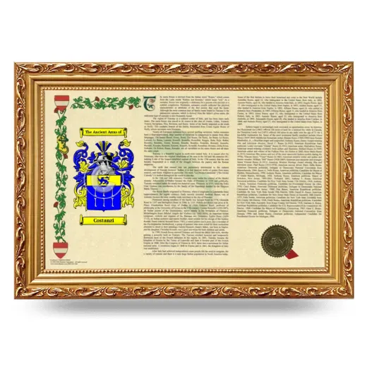 Costanzi Armorial Landscape Framed - Gold