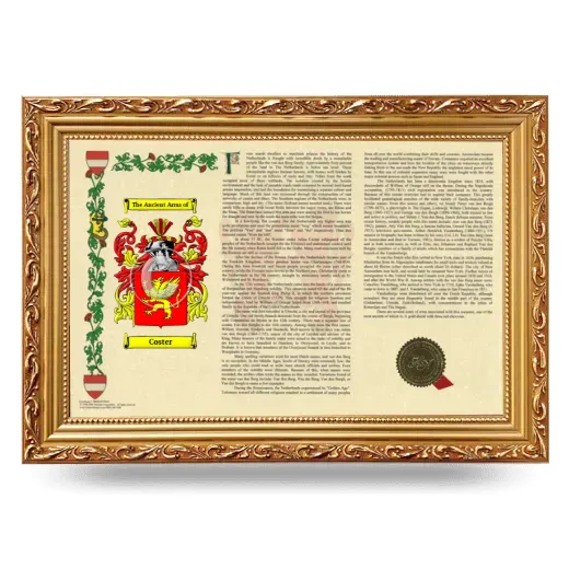 Coster Armorial Landscape Framed - Gold