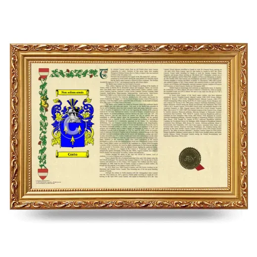 Costo Armorial Landscape Framed - Gold