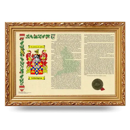 Cotherington Armorial Landscape Framed - Gold