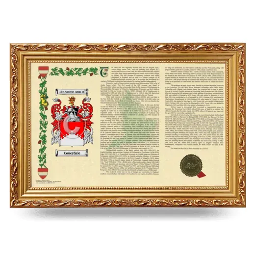 Couerdale Armorial Landscape Framed - Gold