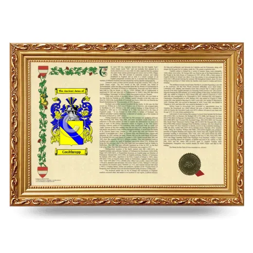 Coulthropp Armorial Landscape Framed - Gold