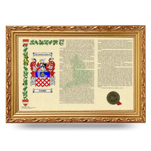 Cowdin Armorial Landscape Framed - Gold