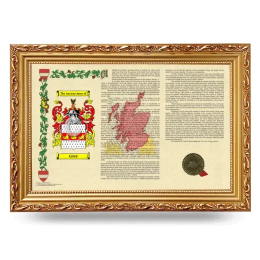 Cowy Armorial Landscape Framed - Gold