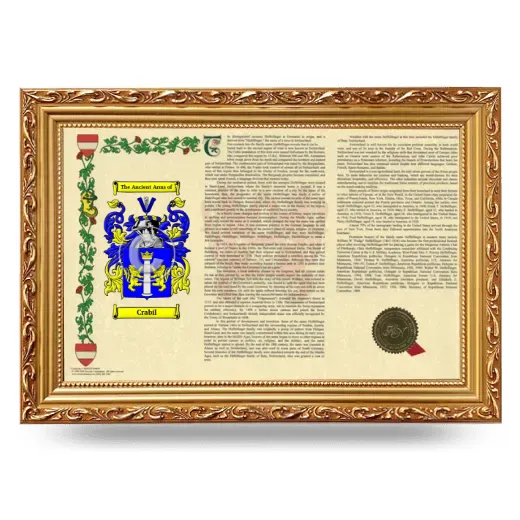 Crabil Armorial Landscape Framed - Gold