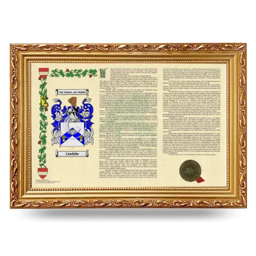 Cradyke Armorial Landscape Framed - Gold