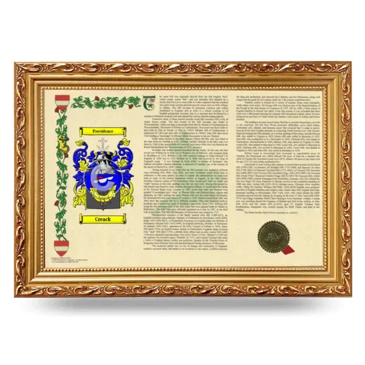 Creack Armorial Landscape Framed - Gold