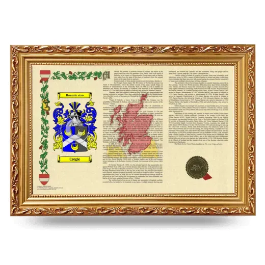 Cregie Armorial Landscape Framed - Gold