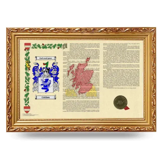 Crichon Armorial Landscape Framed - Gold