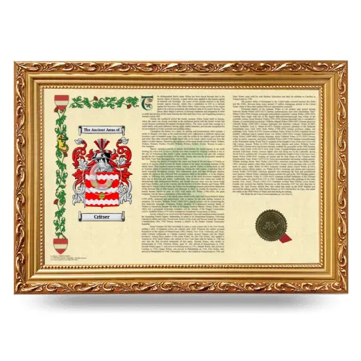 Critser Armorial Landscape Framed - Gold