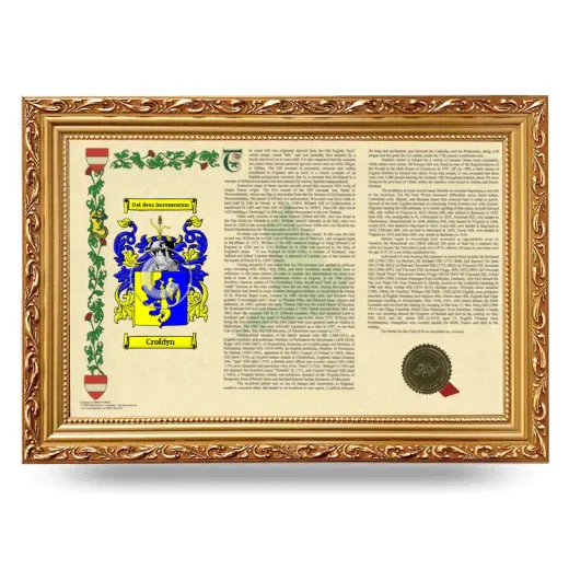 Crofdyn Armorial Landscape Framed - Gold