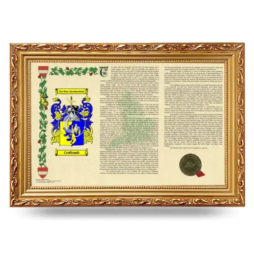 Croftomb Armorial Landscape Framed - Gold