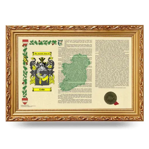 Croke Armorial Landscape Framed - Gold
