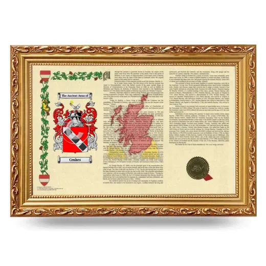 Crukes Armorial Landscape Framed - Gold