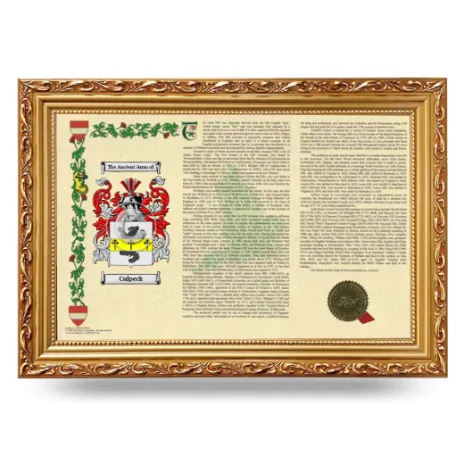 Culpeck Armorial Landscape Framed - Gold