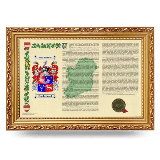 Cumberfeard Armorial Landscape Framed - Gold