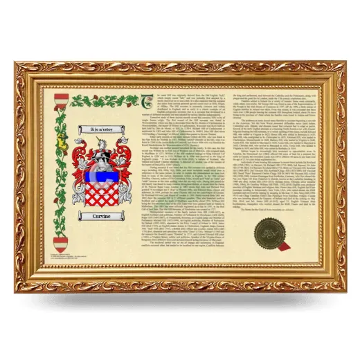 Curvine Armorial Landscape Framed - Gold