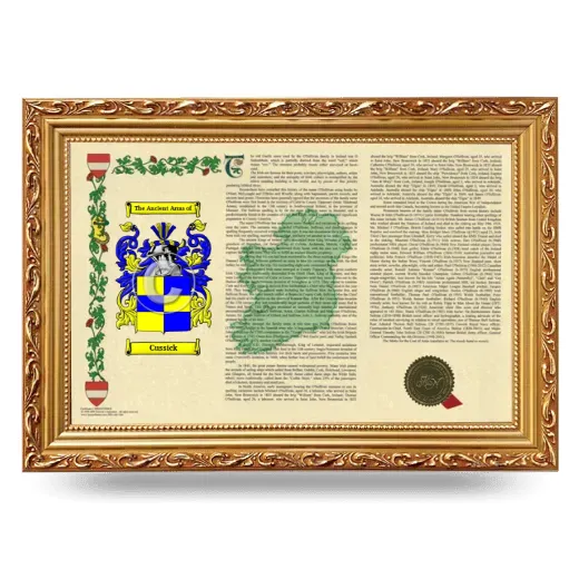 Cussick Armorial Landscape Framed - Gold