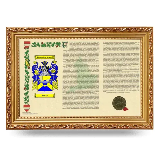 Cutry Armorial Landscape Framed - Gold