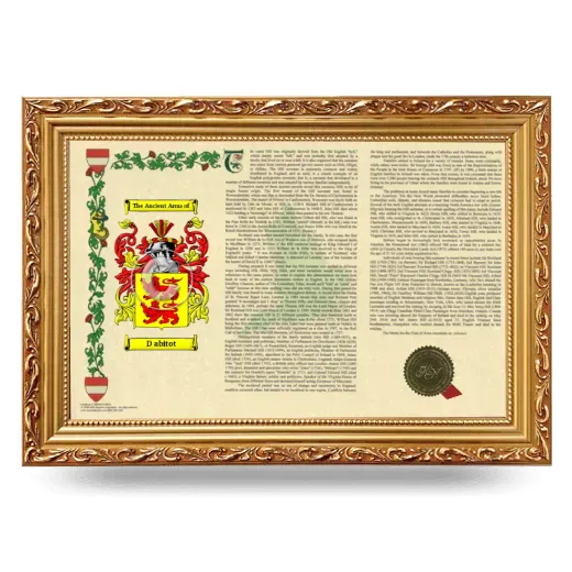 D abitot Armorial Landscape Framed - Gold